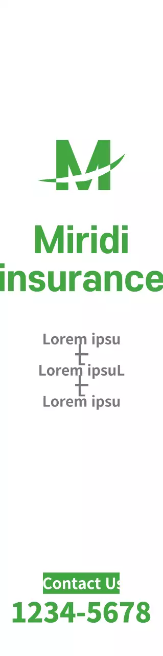 Materi promosi saran asuransi dengan logo dan teks bersih berwarna hijau