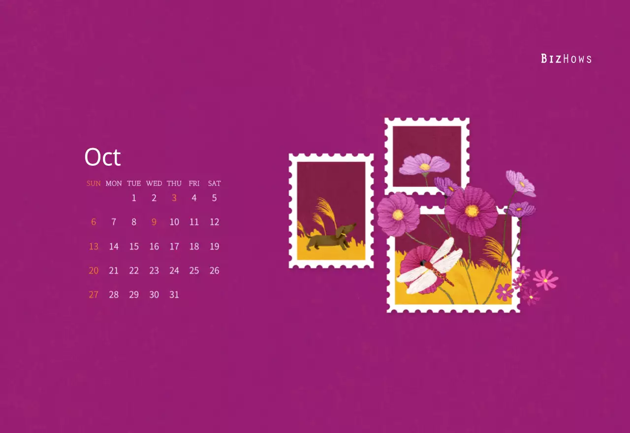 Stamp illustration with a warm concept