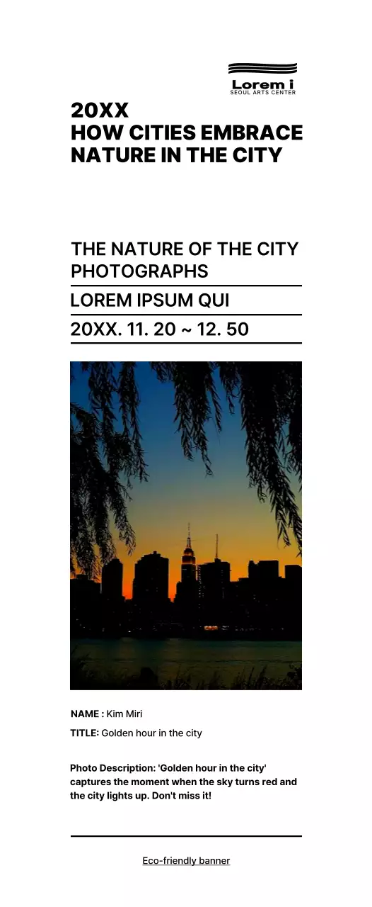 Black and simple text layout style Photo exhibition information guide