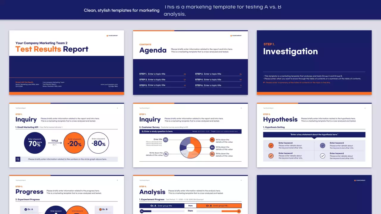 Navy Modern Marketing Report Presentation