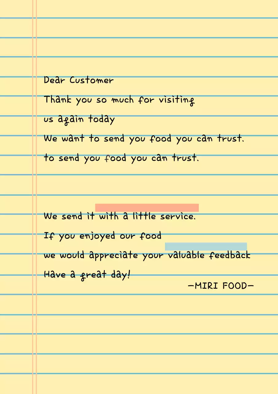 Beige Simple Food Notice Poster