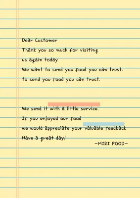 Beige Simple Food Notice Poster