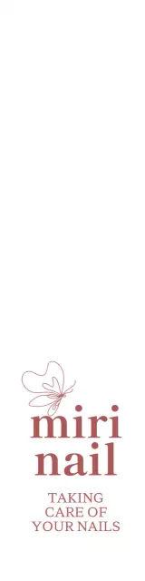 Toko seni kuku berkelas dengan ilustrasi kupu-kupu berwarna merah muda