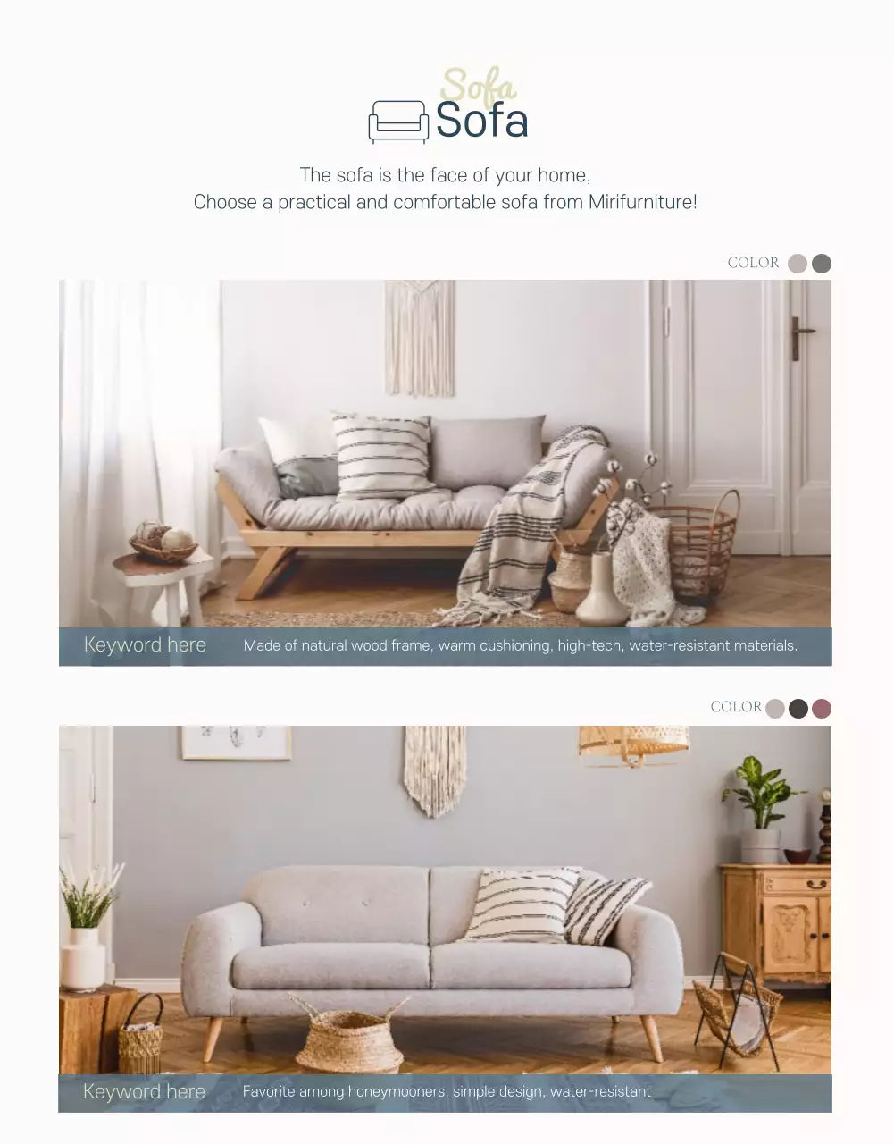 Poster quảng cáo đồ nội thất hiện đại màu be