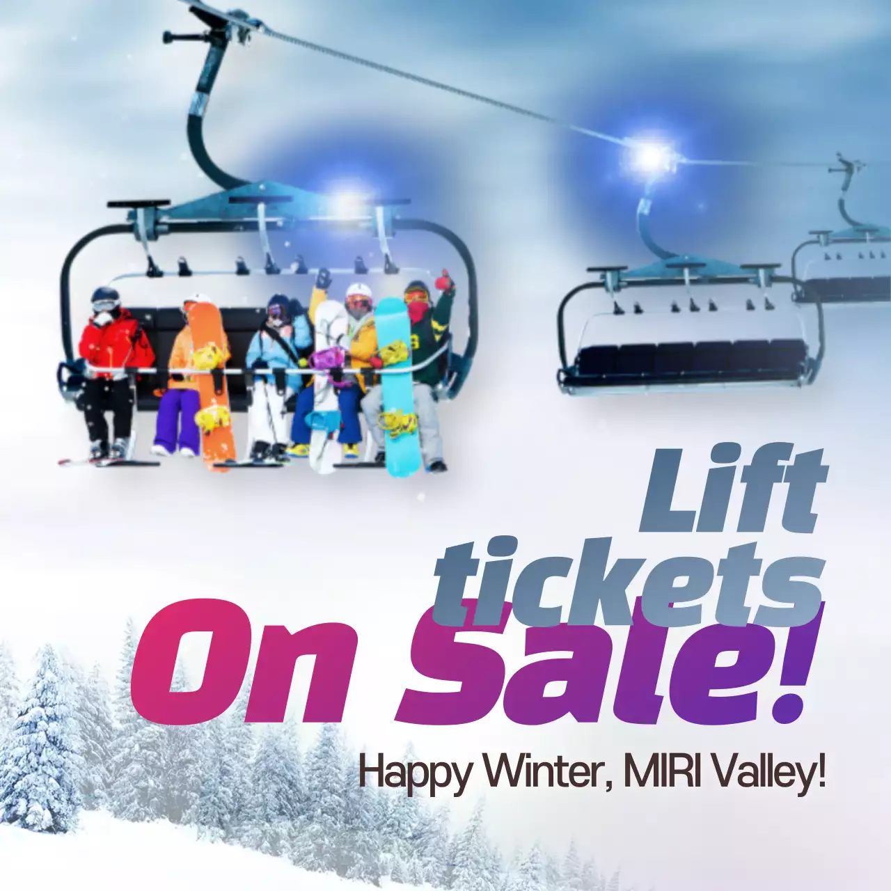 Blue Modern Skiing Promotion Instagram Post