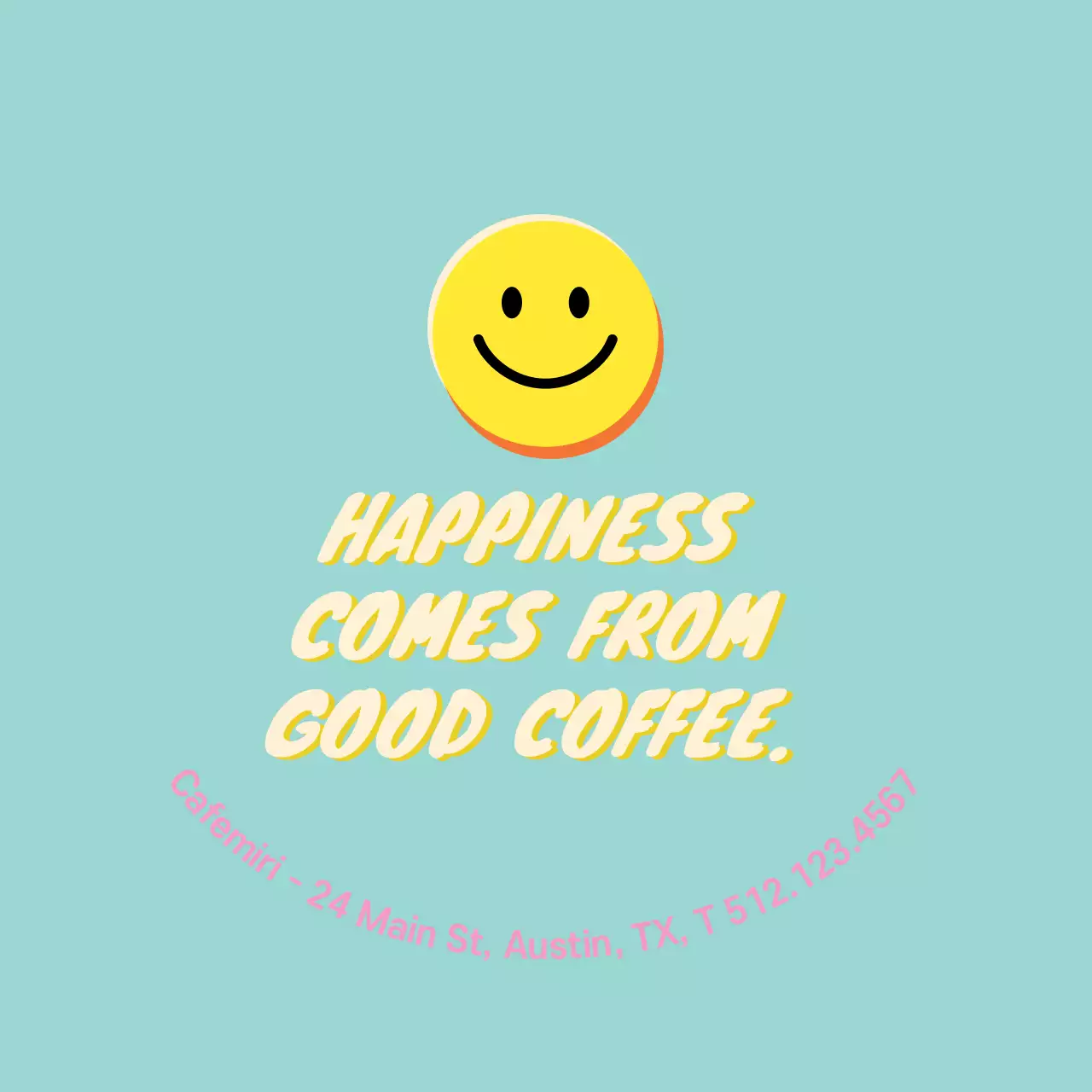 Màu xanh hồng minh họa khuyến mãi quán cà phê dễ thương