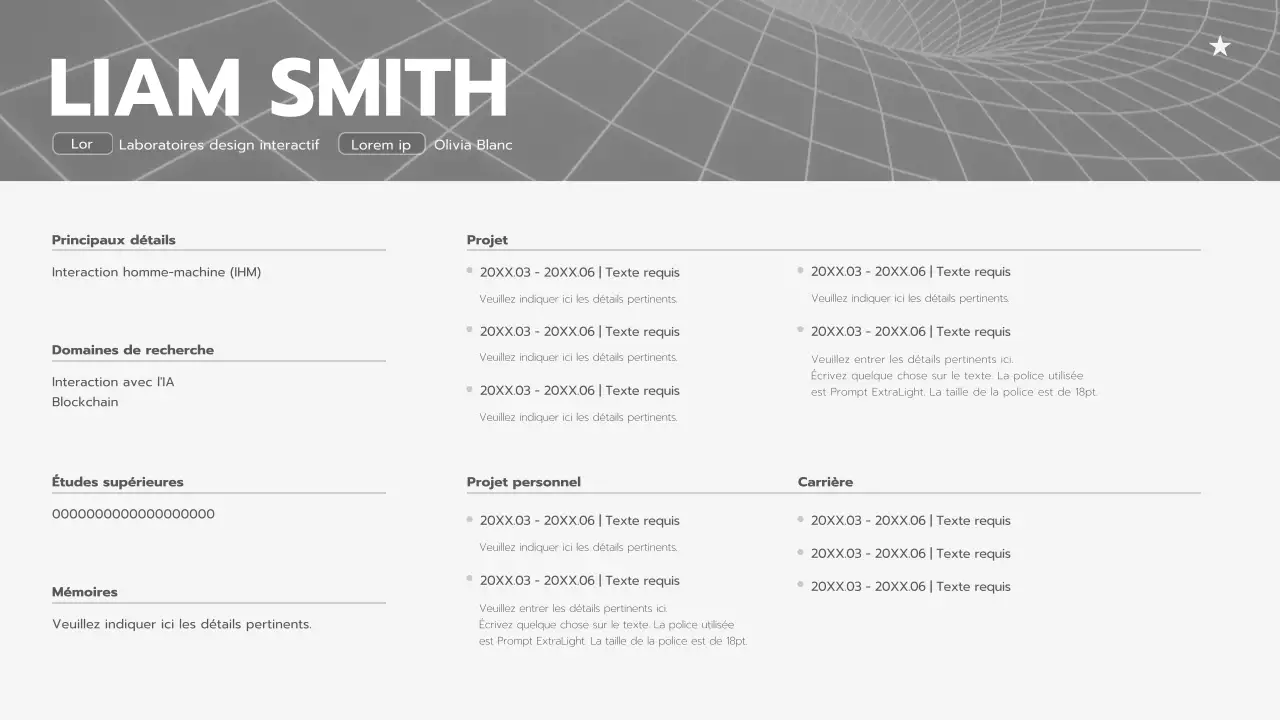 Portefeuille de planification épuré avec un motif noir et blanc en blanc et gris