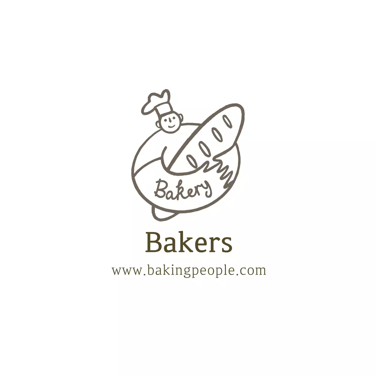 Logo ilustrasi coklat label roti roti roti