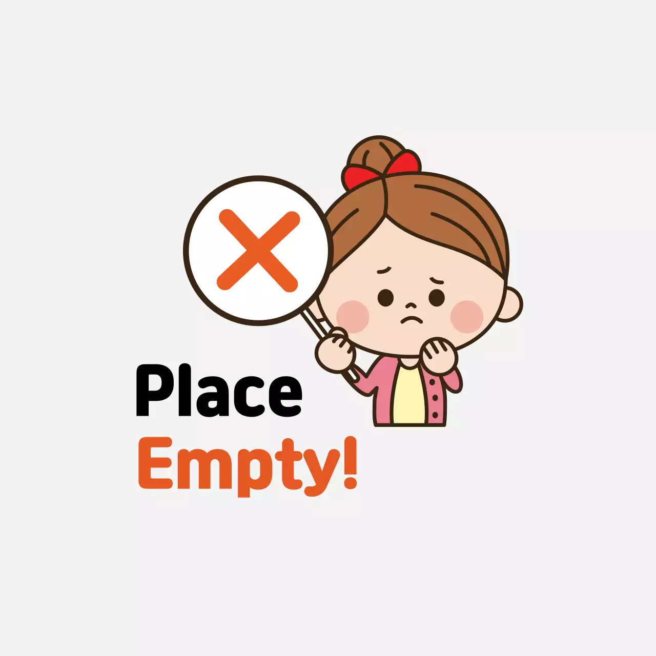 Orange illustration cute corona quarantine