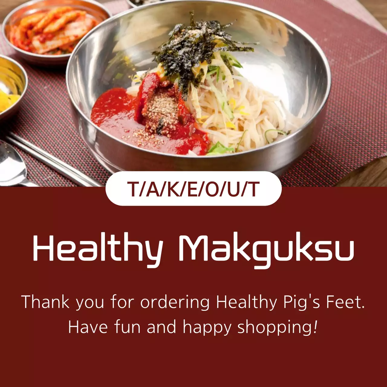 Biểu ngữ thực đơn mì truyền thống màu nâu