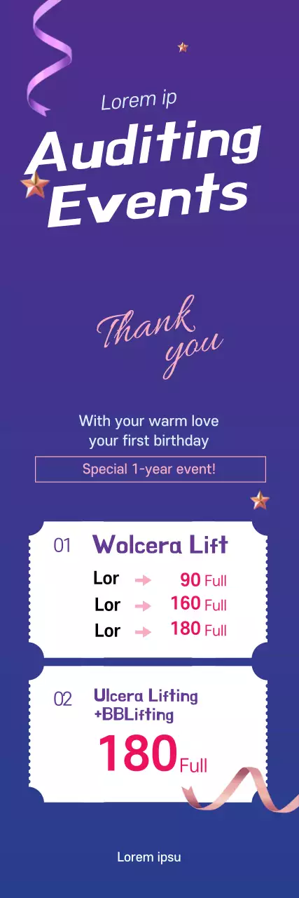 Banner de promoção de evento da moda roxa