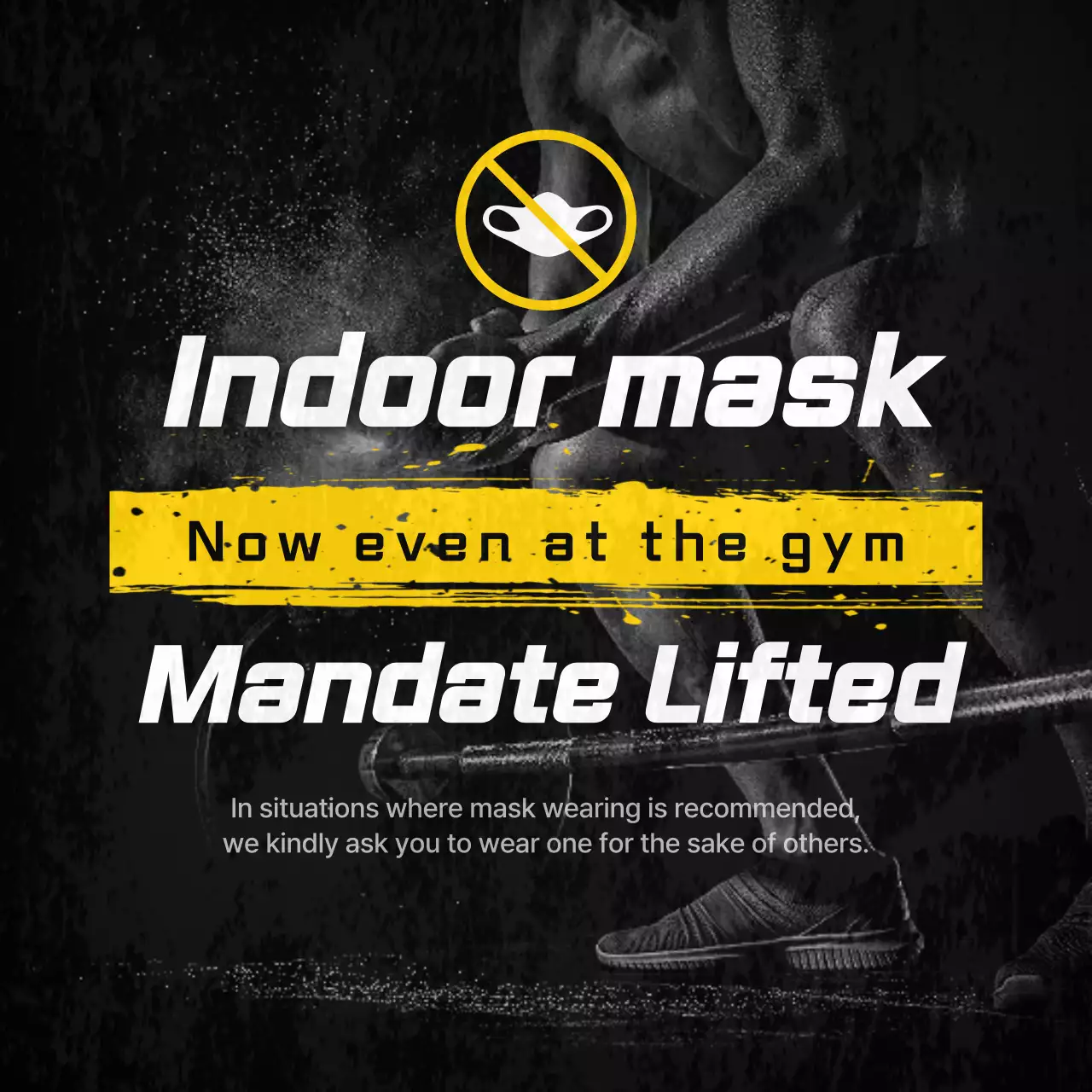 Black Modern Gym Announcement Instagram Post