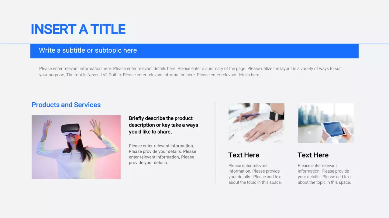 Simple business reports in blue