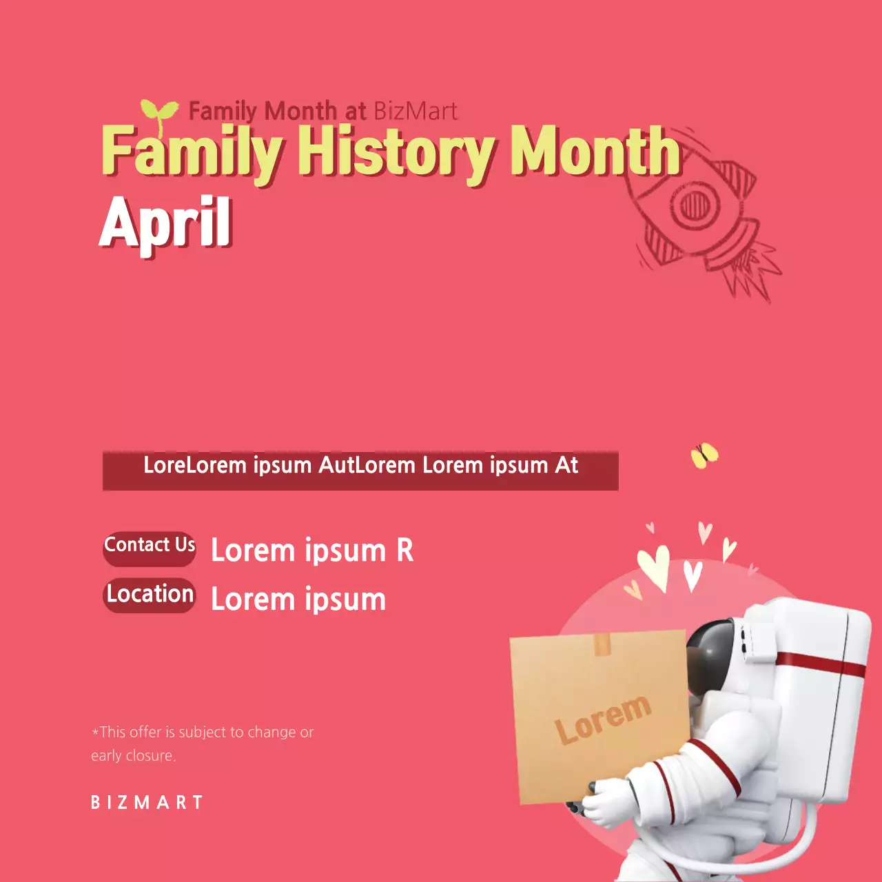 Red Modern Family Event Announcement Banner