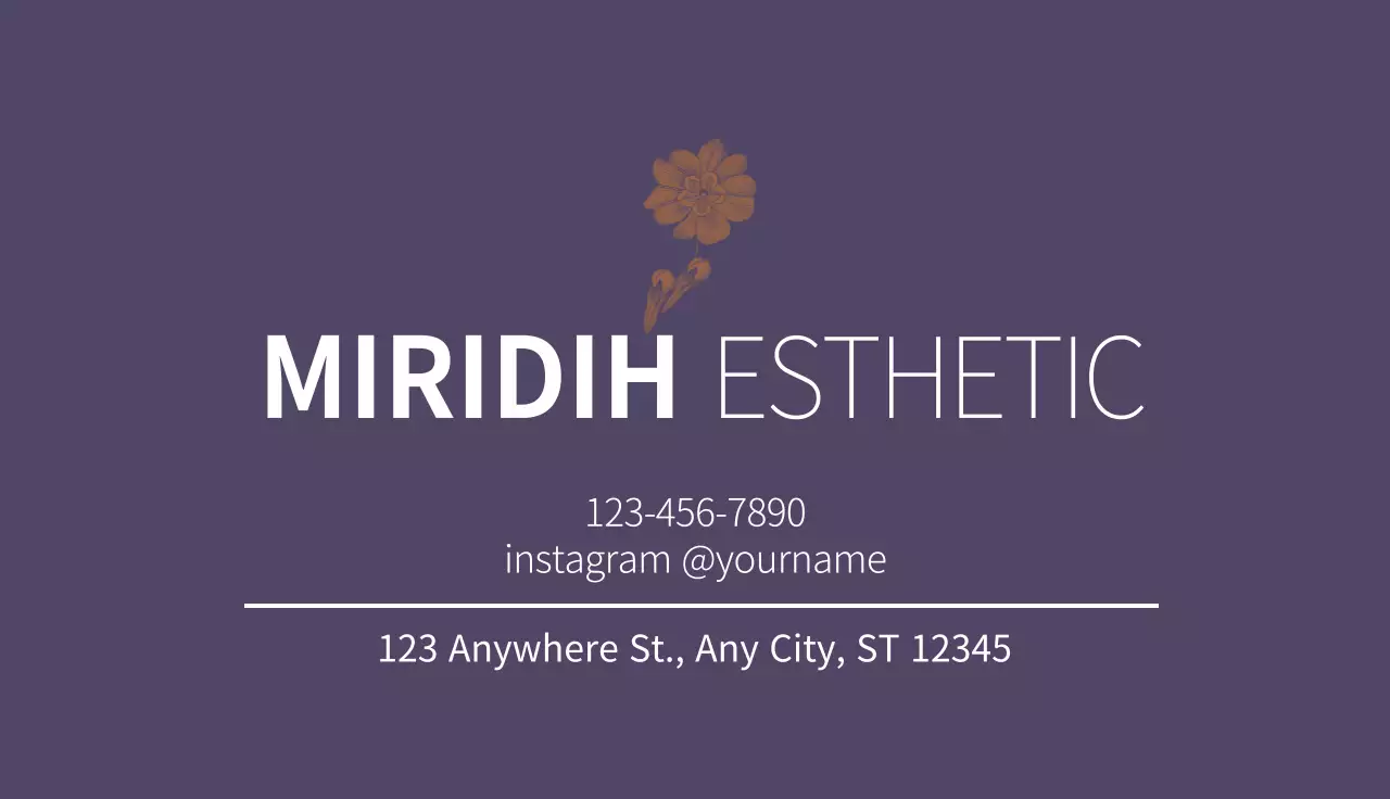 Brown Floral Esthetic Advertisement Business Card