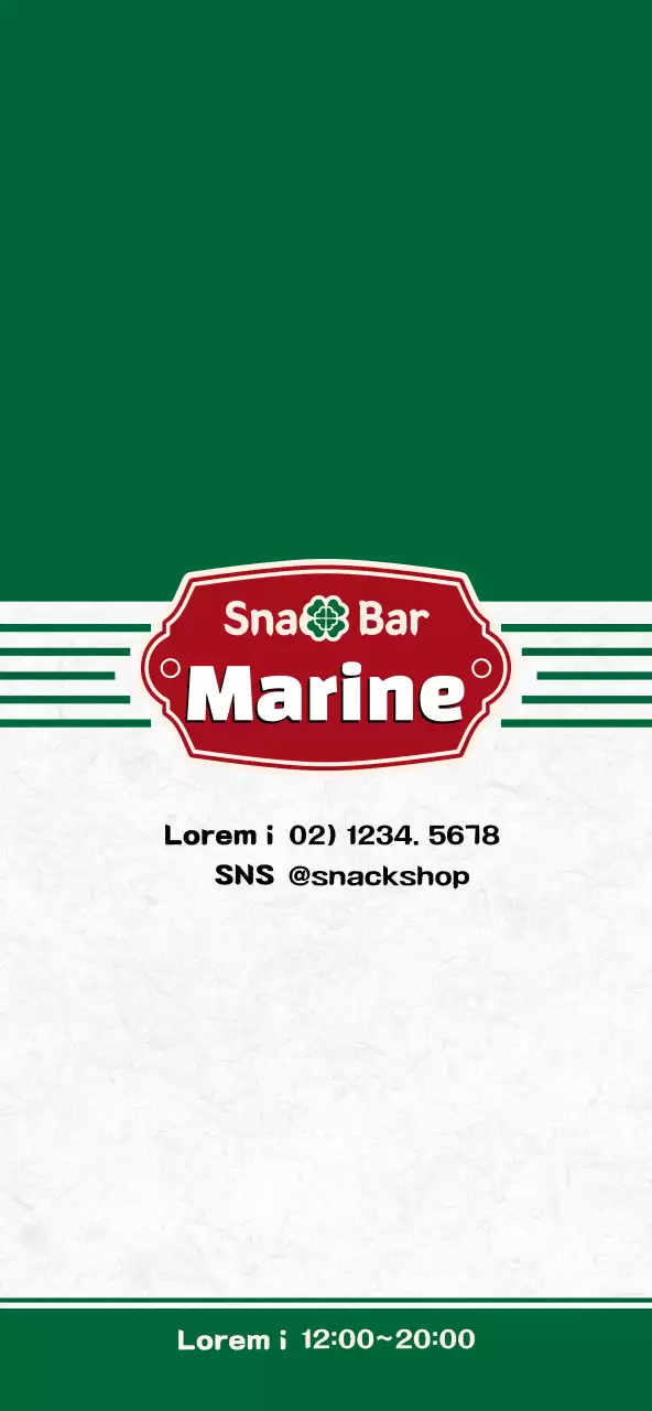 Simple green and red concept menu board for a bento shop