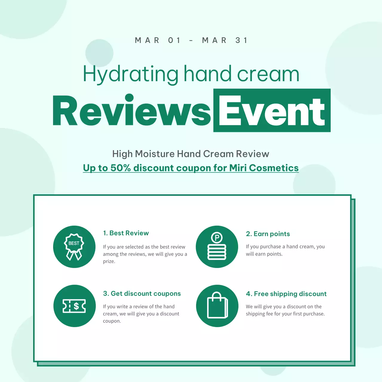 Mint Modern Hand Cream Promotion Social Media Post