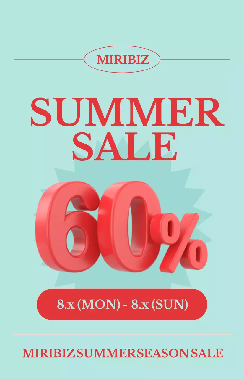 Cool summer sale promotion with a blue background