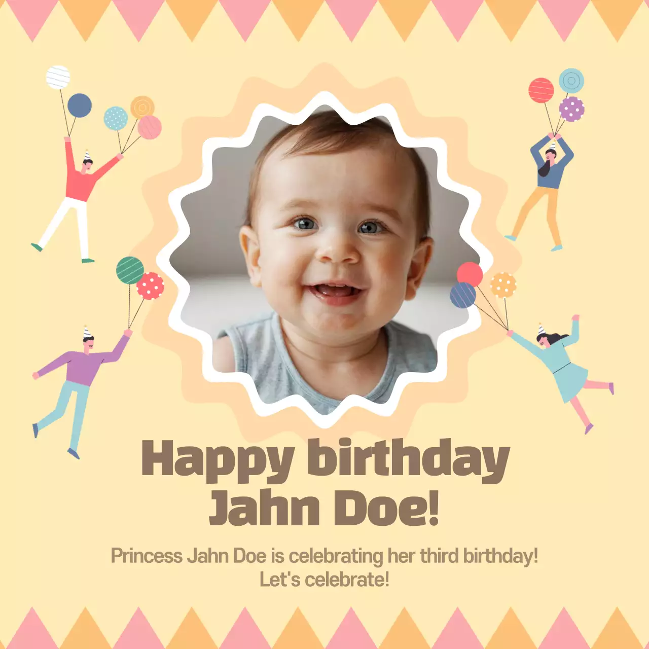 Beige Simple Birthday Invitation Instagram Post