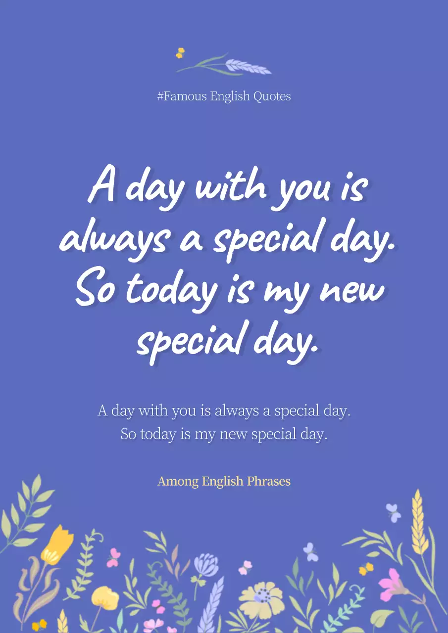 Blue Floral Quotes Greeting Poster