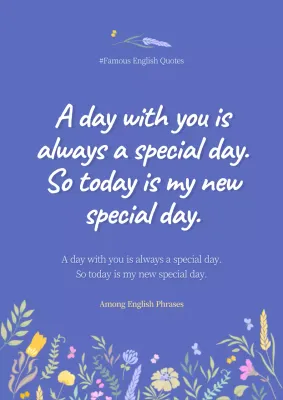 Blue Floral Quotes Greeting Poster