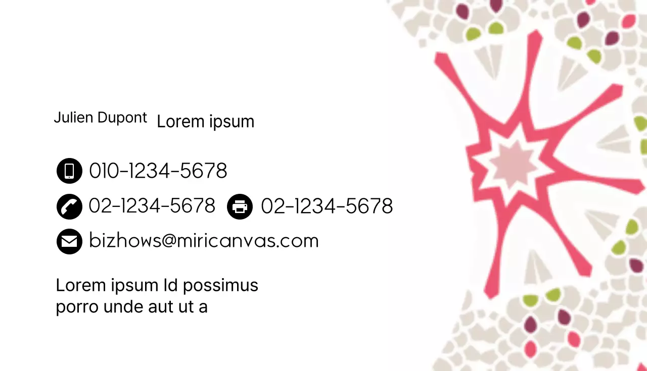 Cartes de visite d'entreprise avec motifs