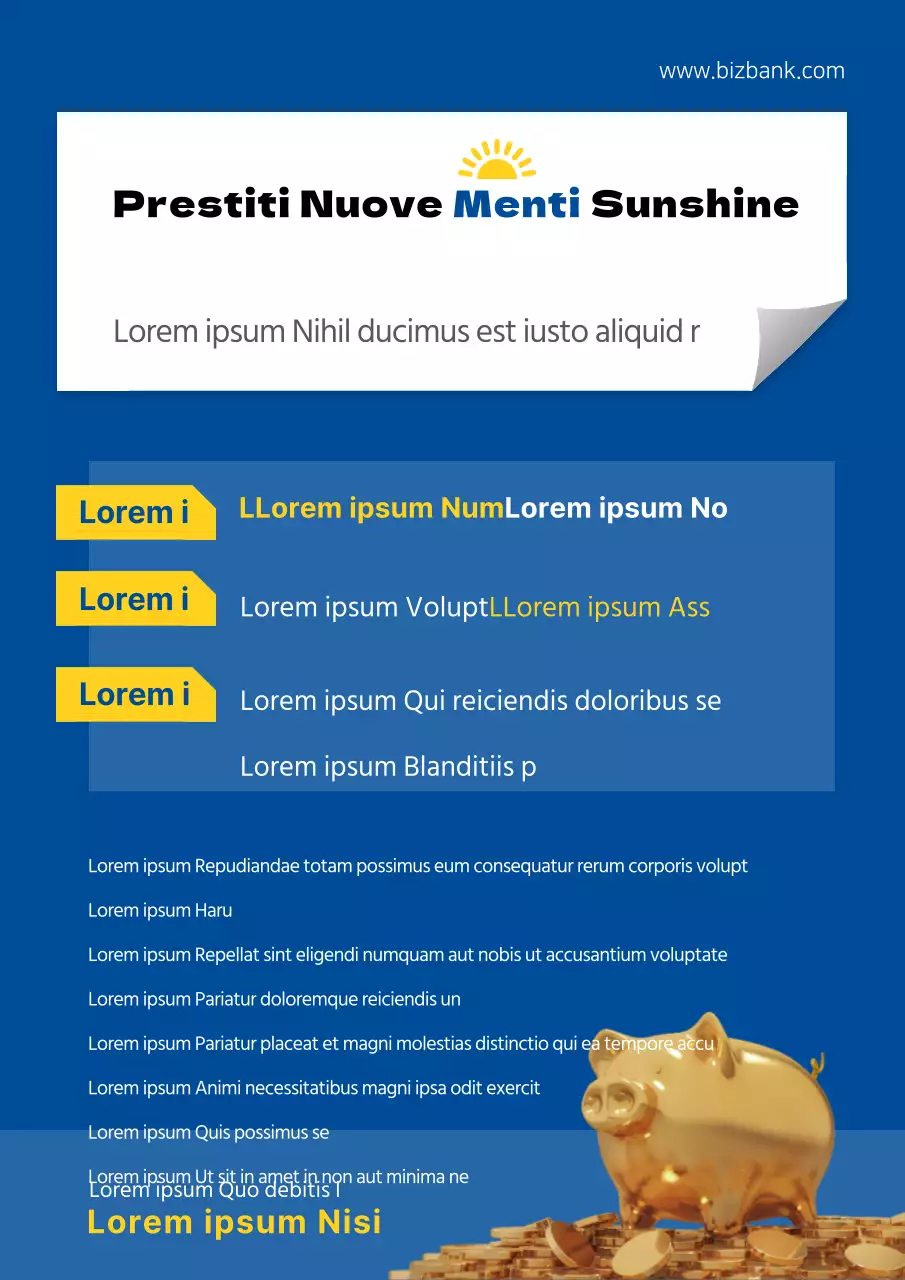 Semplice volantino di prodotti di prestito bancario con sfondo arancione