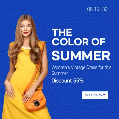 Blue Vintage Fashion Promotion Social Media Post