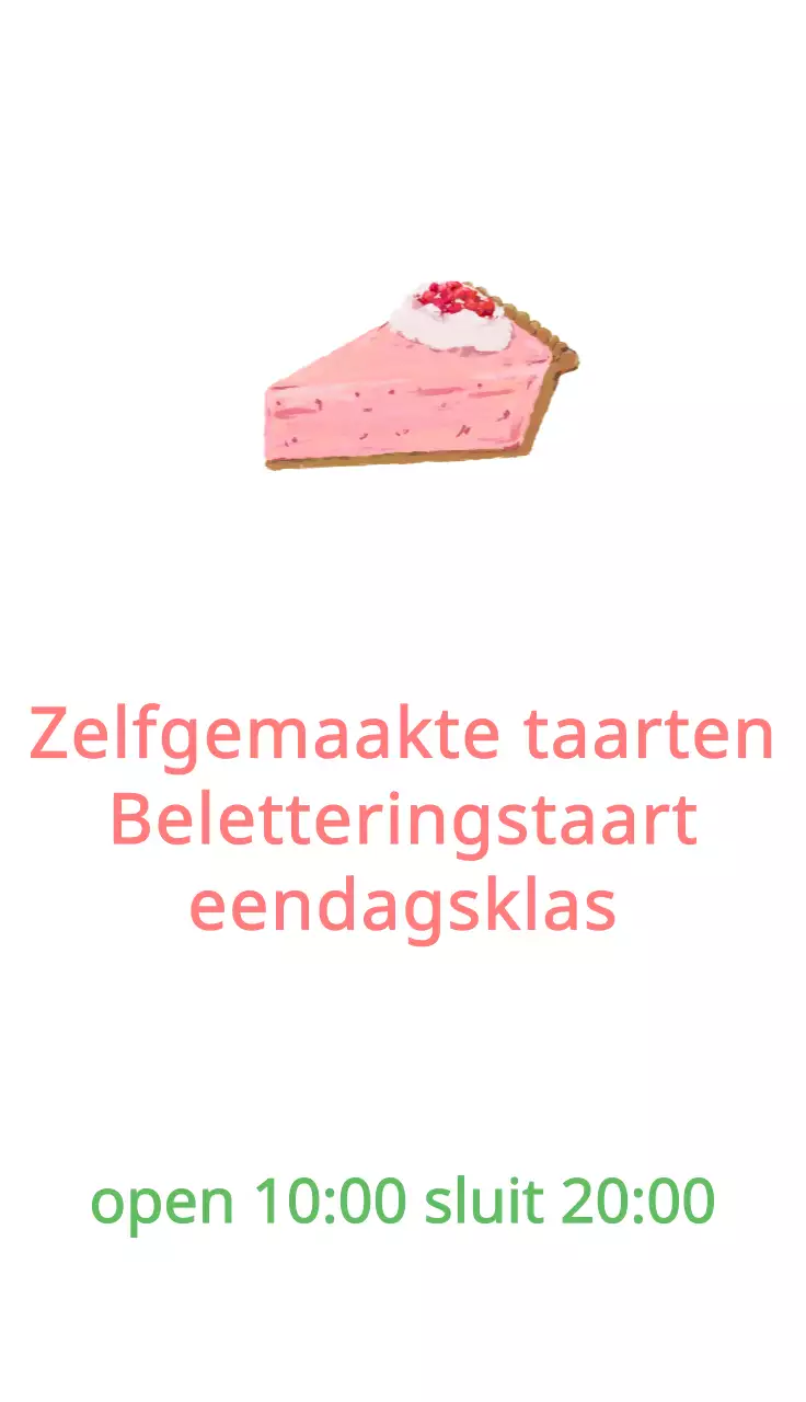 Taartenwinkel ontwerp met pastelkleurige olieverfillustraties van gezellige taarten