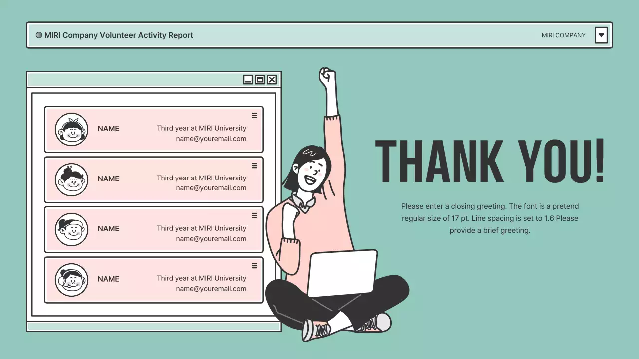 Mint Modern Volunteer Report Presentation