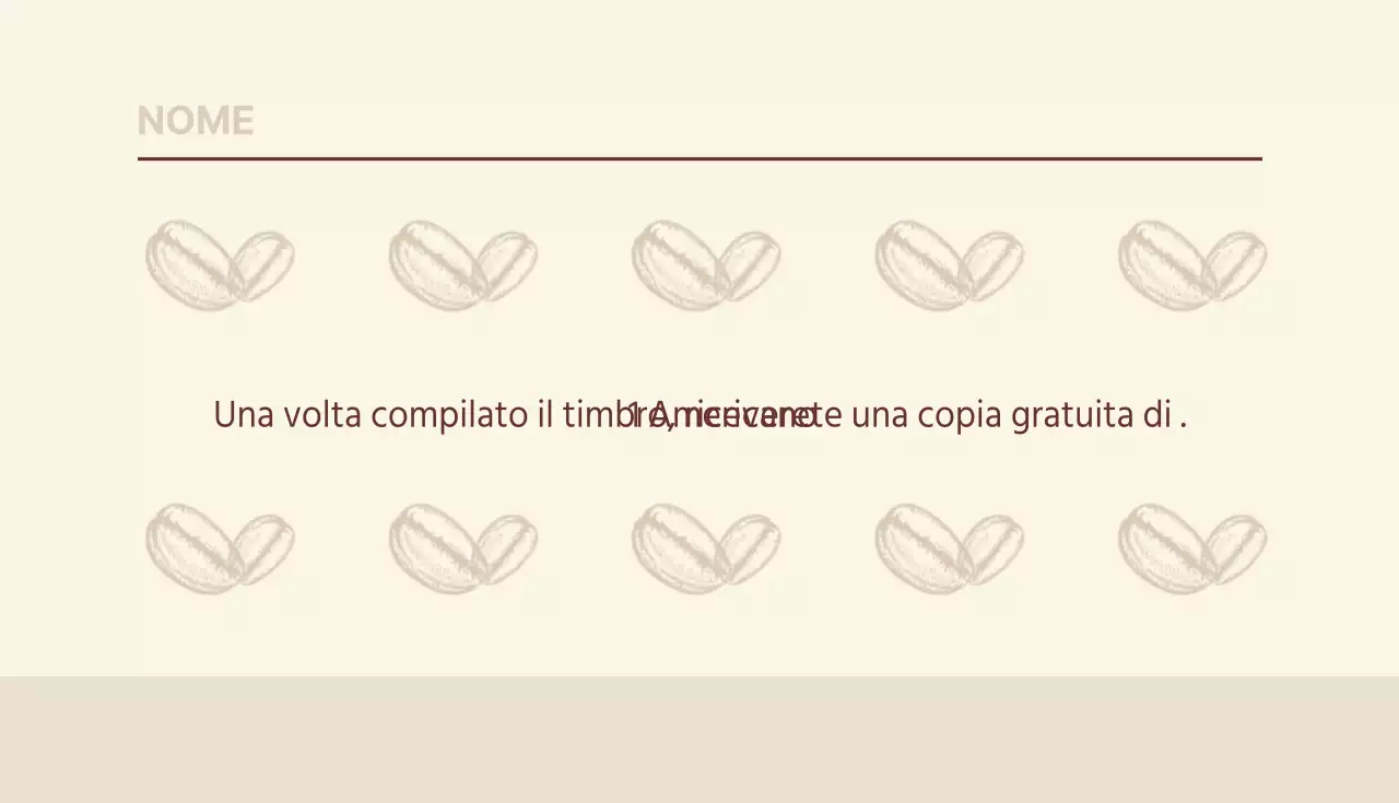 Biglietto da visita per coupon caffè