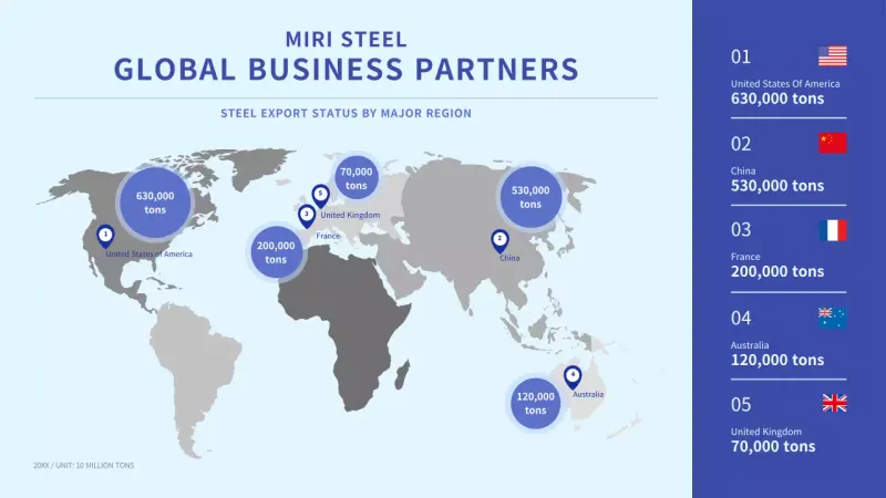 Blue Professional Export Report Infographic