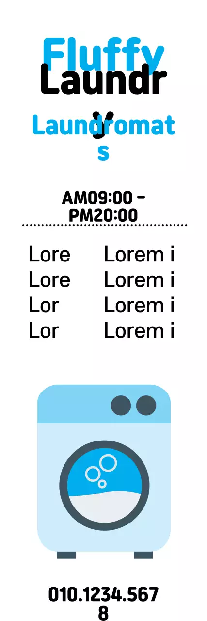 Banner de propaganda de lavanderia moderna azul