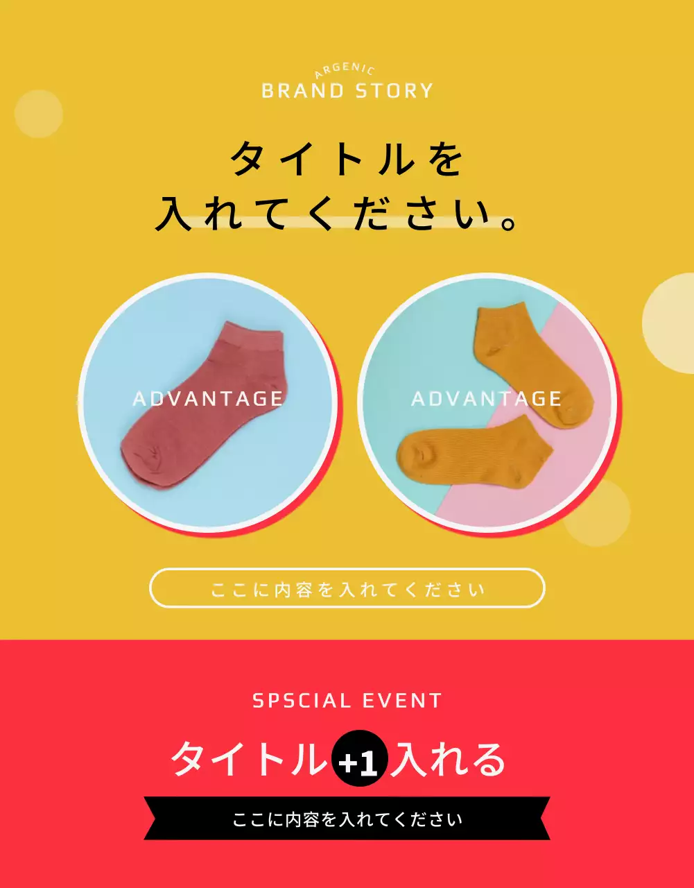 カラフル モダン ソックス パンフレット 詳細ページ