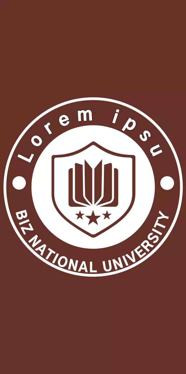 A simple, modern university emblem logo style in brown and white for promotional and promotional purposes.