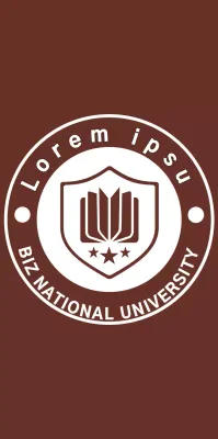 A simple, modern university emblem logo style in brown and white for promotional and promotional purposes.