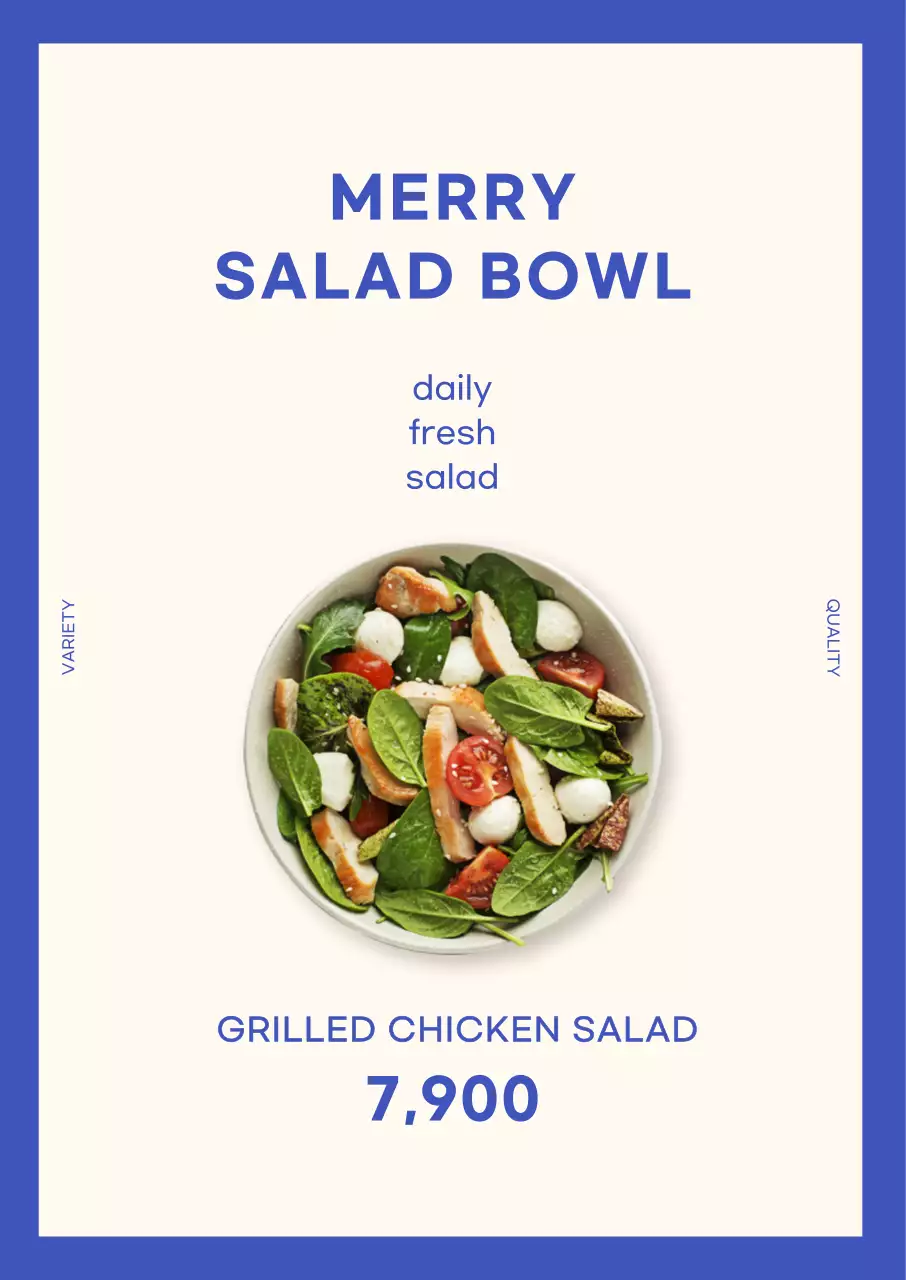 Poster dọc salad xanh đơn giản