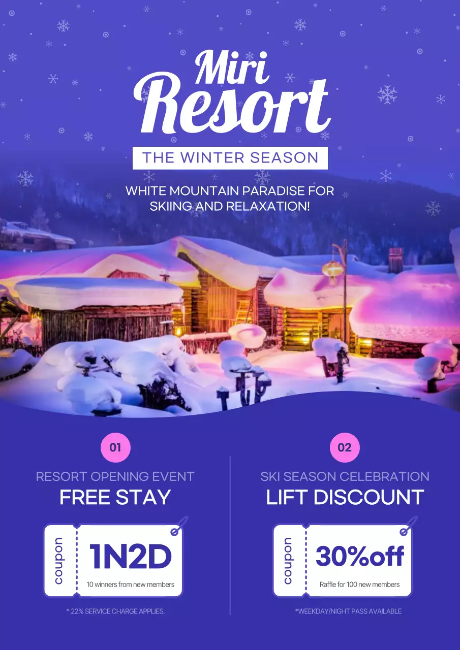 Purple Modern Resort Promotion Poster