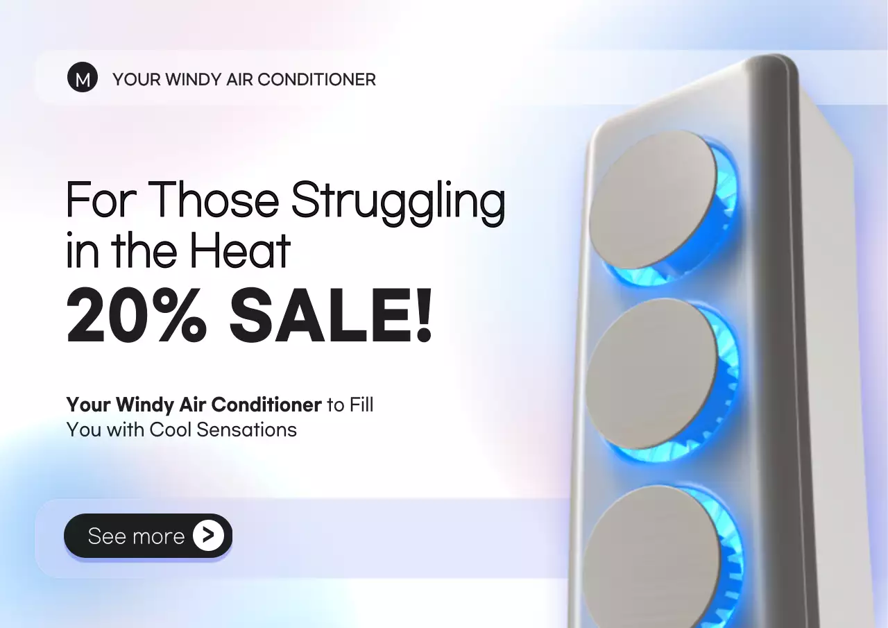 Blue Modern Air Conditioner Promotion Poster