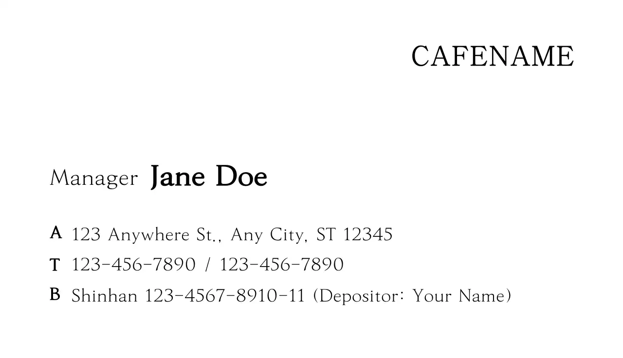 Black Vintage Cafe Business Card