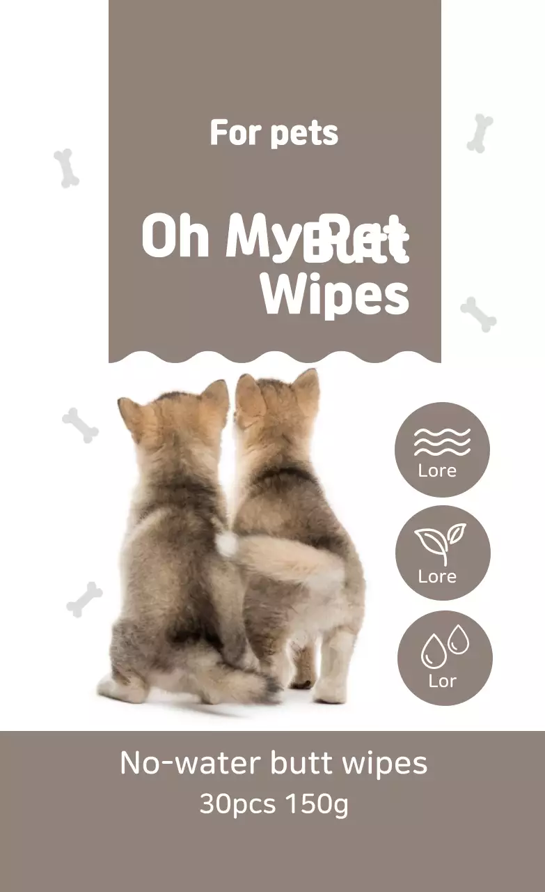 Nhãn khăn giấy mông màu nâu dễ thương