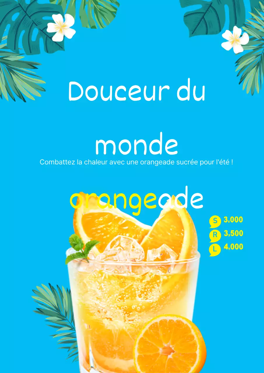Faites la promotion de votre carte de boissons saisonnières Orangeade
