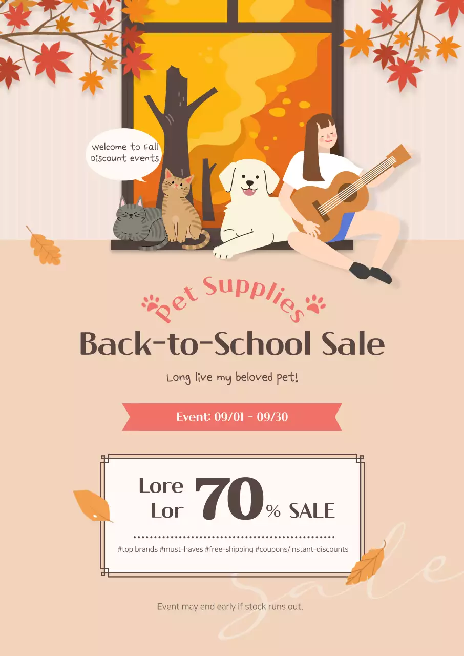 Khuyến mãi đặc biệt cho thú cưng mùa thu màu be