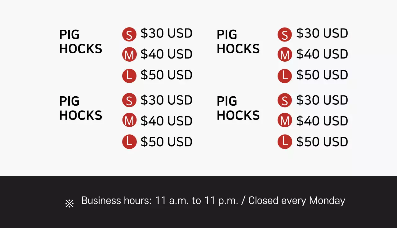 Red Minimal Food Promotion Business Card