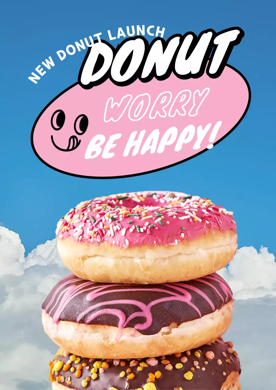 Pink Trendy Donut Promotion Poster