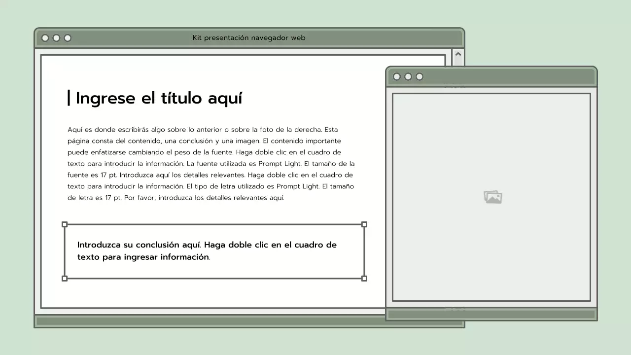 Kit de presentación con un concepto de navegador azul claro