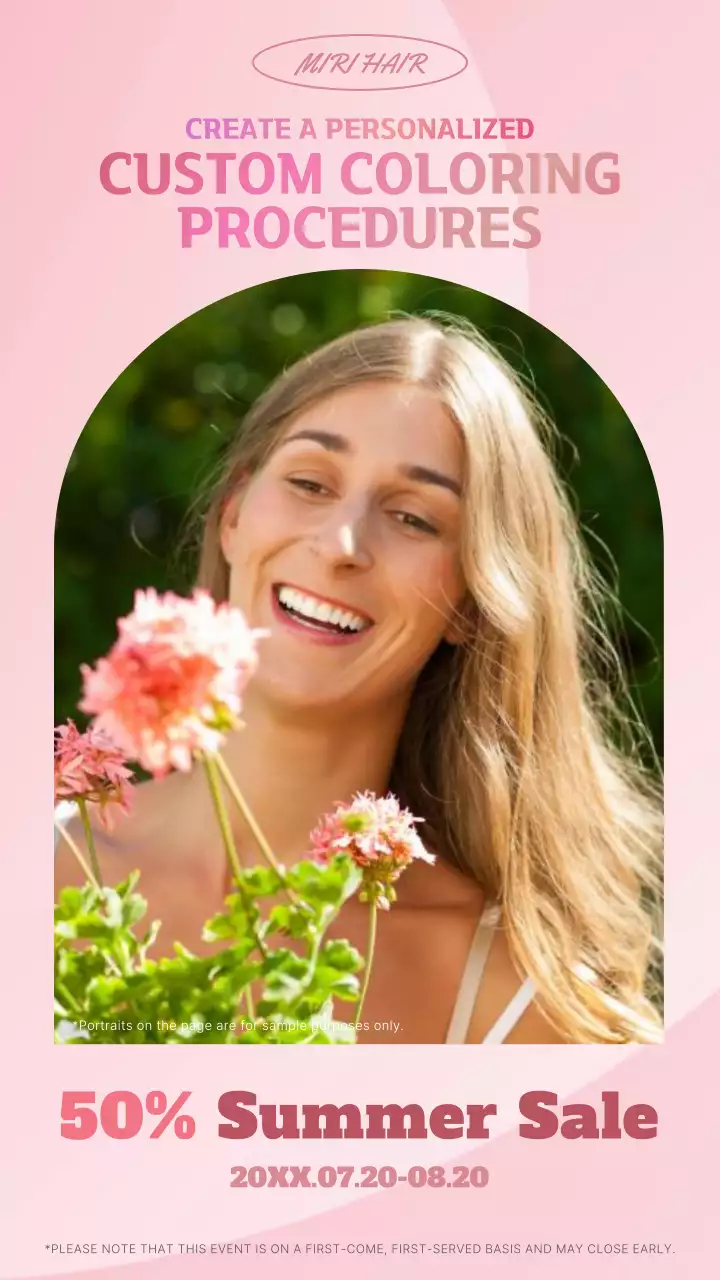 핑크 트렌디 헤어 프로모션 인스타그램 포스트