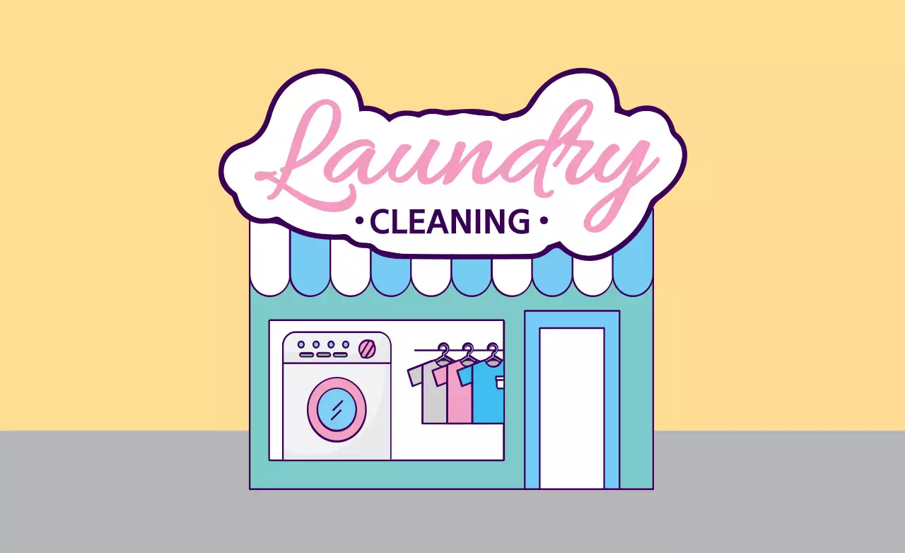 Teal Minimal Laundry Advertisement Banner