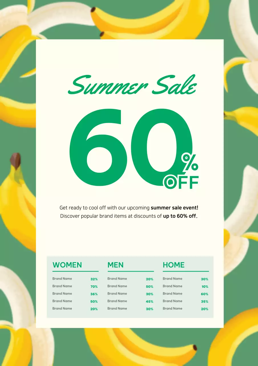 Green Trendy Summer Sale Promotion Poster