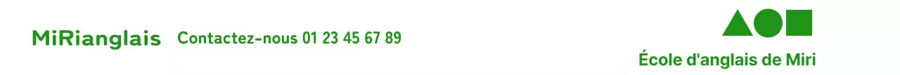 Une forme verte pour promouvoir une école de langue anglaise.